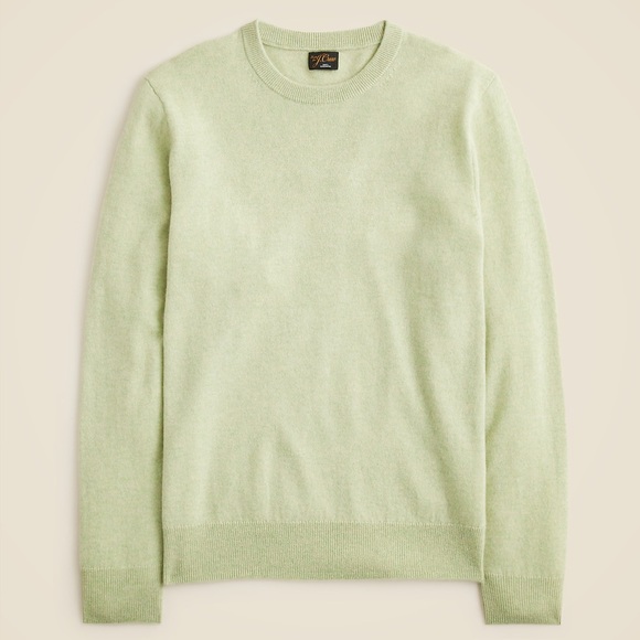 NWT J. CREW 100% Cashmere Crewneck Sweater Heather Pistachio S $158